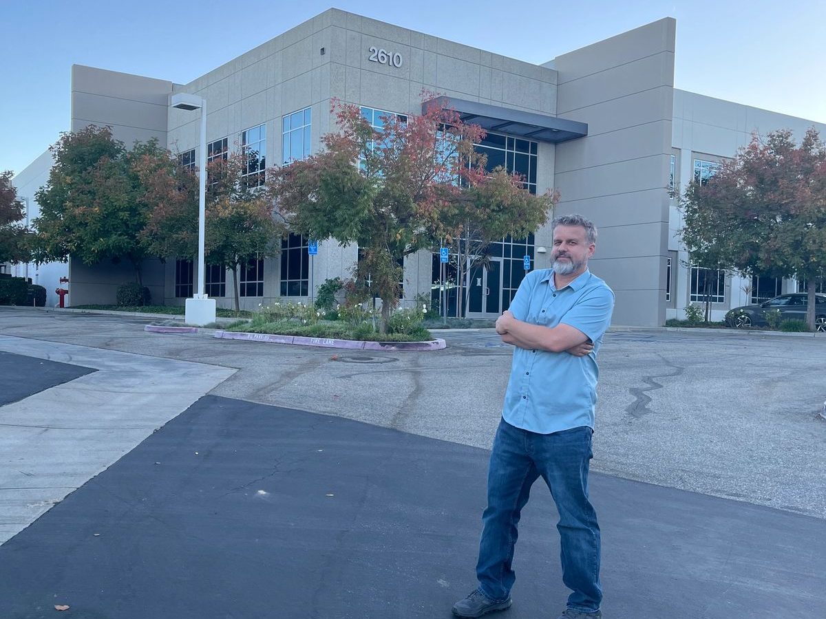 Paul Shrater outside the Minimus Fulfillment building in Thousand Oaks